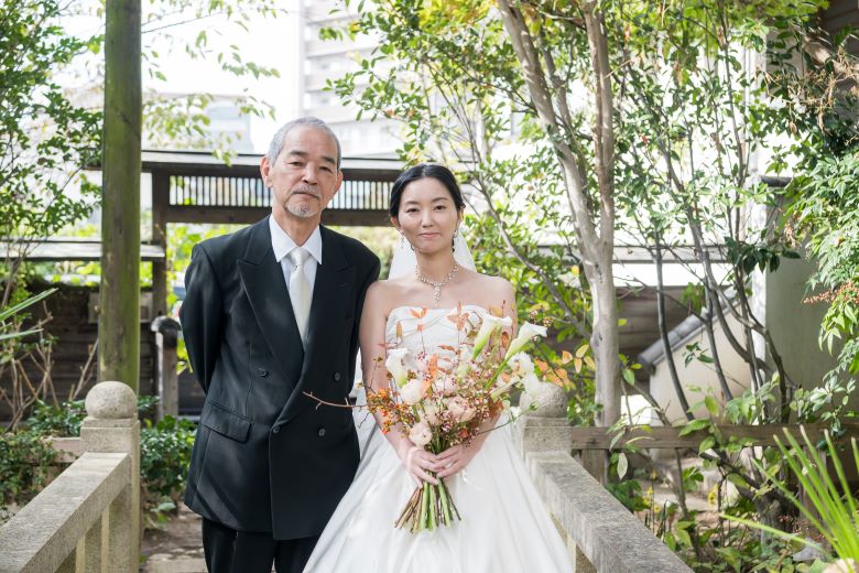 父と娘、結婚式、入場前、フリーウエディングプランナー福岡、福岡、山口、北九州