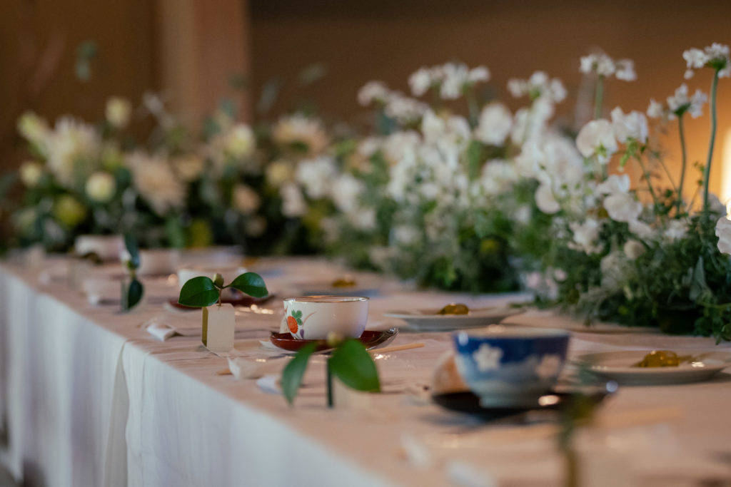 結婚式のテーブル装花