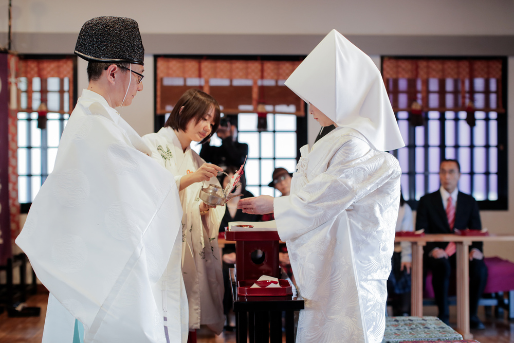 福岡の結婚式、三々九度