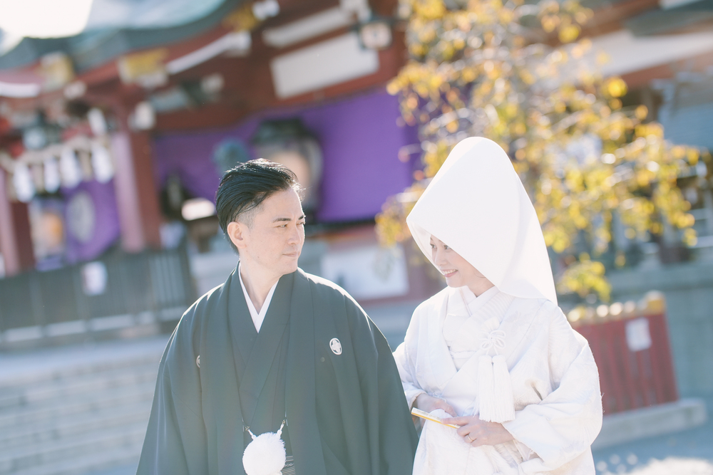 神前式、新郎新婦