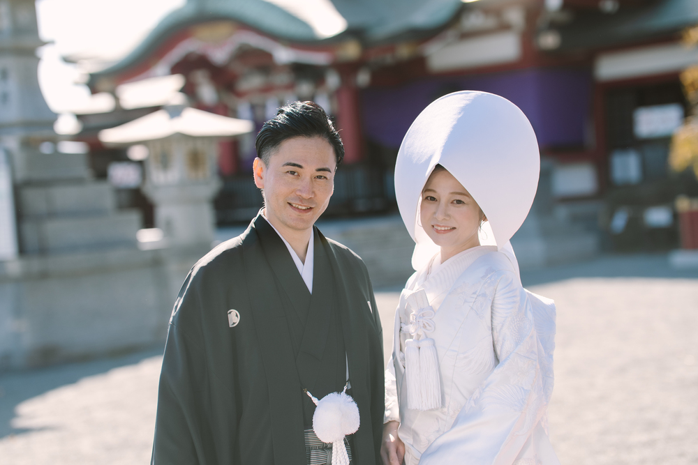 福岡の結婚式、和装の新郎新婦