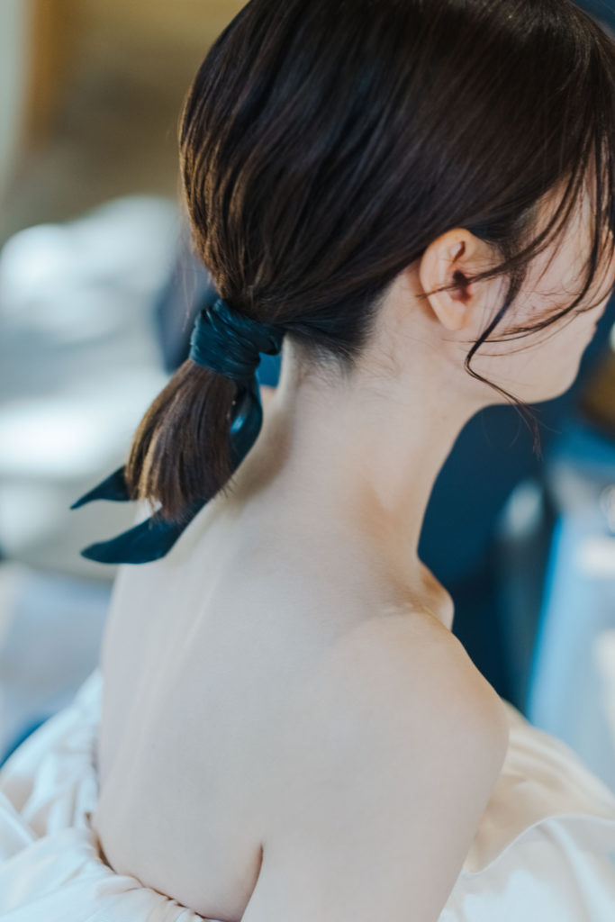 福岡のフリープランナーがプロデュースした結婚式の新婦さんのシンプルでおしゃれなヘアメイク